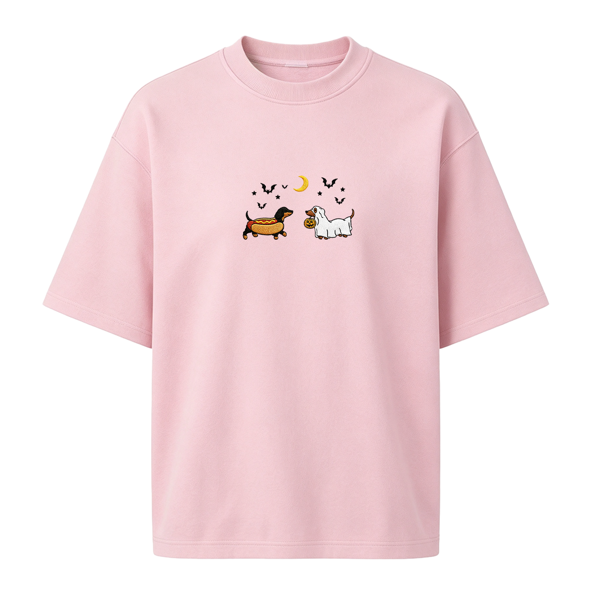 Embroidered Halloween Black and Brown & Brown Dachshunds Spooky Season  T-shirt