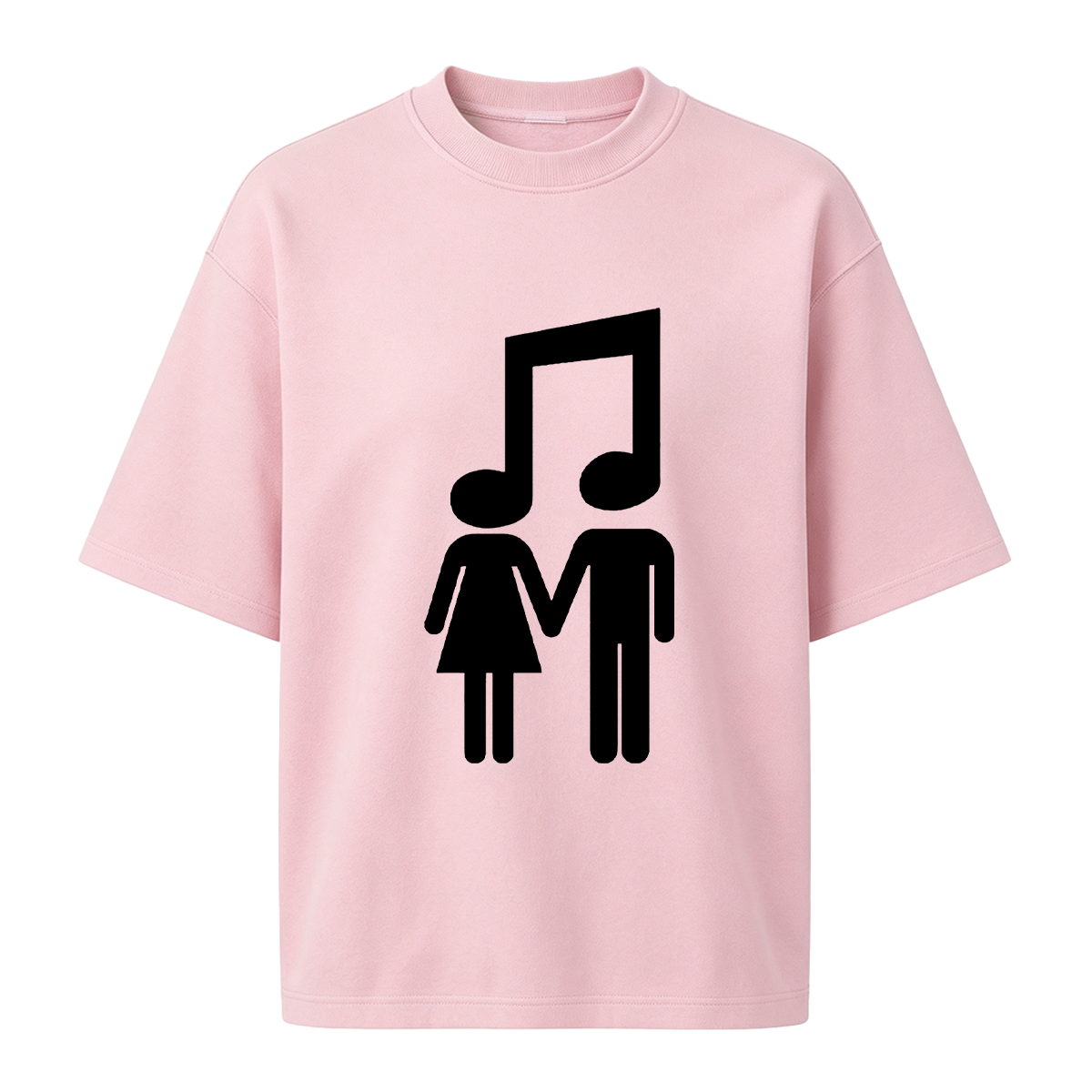 Music Note Couple Oversized T-shirt
