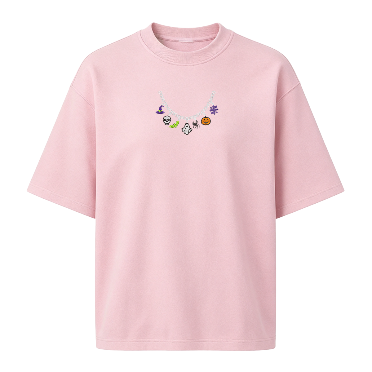 Spooky Season Necklace Charms Embroidered Halloween  T-shirt