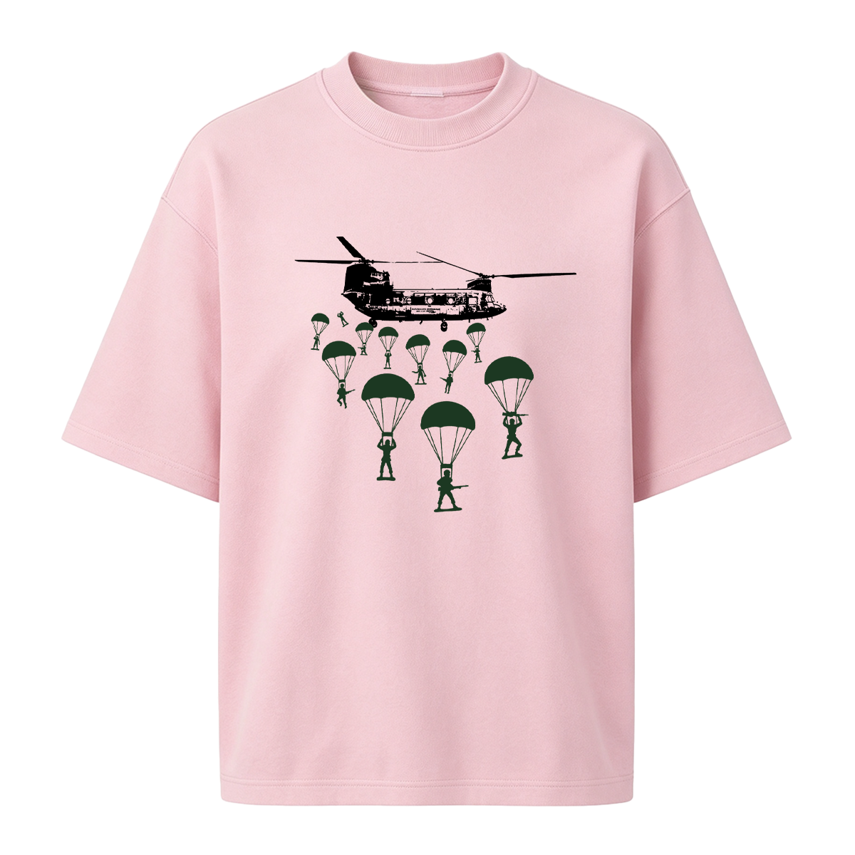 Paratroopers With Chinook Helicopter Oversized T-shirt