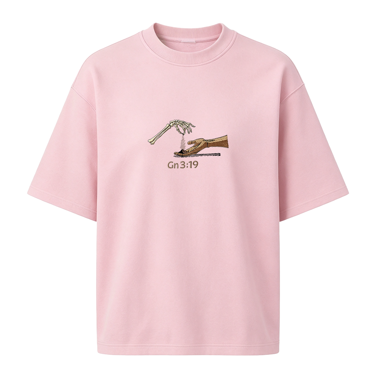 Embroidered  The Significance of Genesis 3:19 in Christian Fashion T-shirt