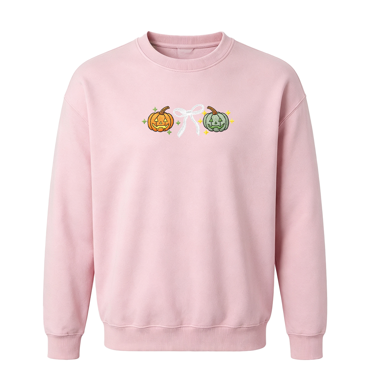 Embroidered Halloween Coquette Pumpkins Sweatshirt