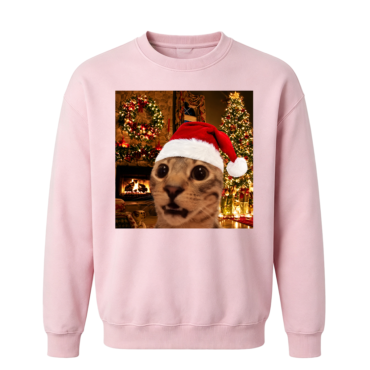 Funny Christmas Cat Oversized T-shirt