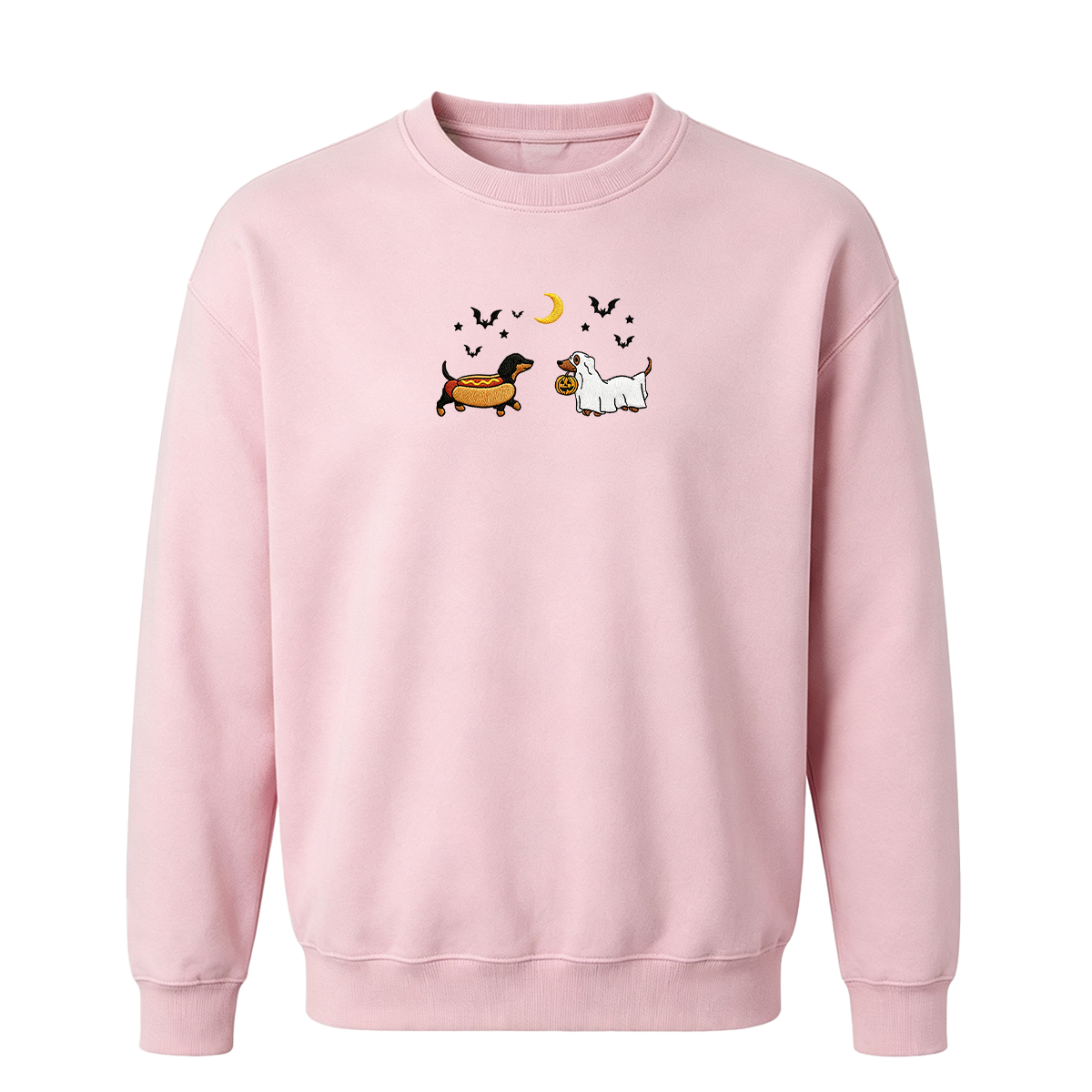 Embroidered Halloween Black and Brown & Brown Dachshunds Spooky Season Sweatshirt