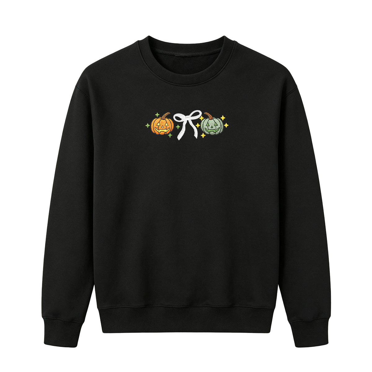 Embroidered Halloween Coquette Pumpkins Sweatshirt
