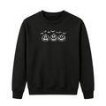 Embroidered Pumpkin Outline with Bats Halloween Sweatshirt
