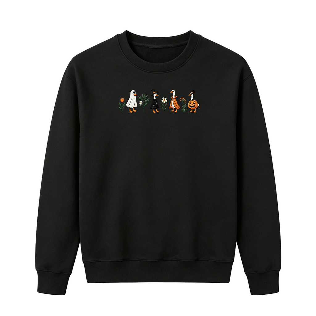 Embroidered Spooky Goose Halloween Sweatshirt