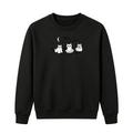 3 Ghost Cats Embroidered Spooky Season Halloween Sweatshirt