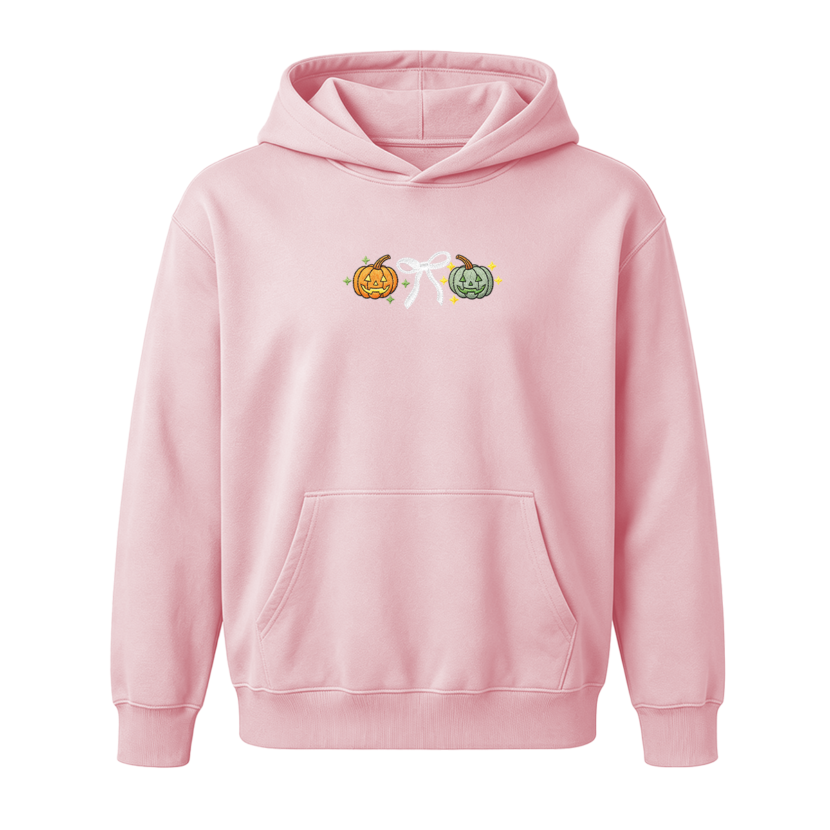 Embroidered Halloween Coquette Pumpkins Hoodie
