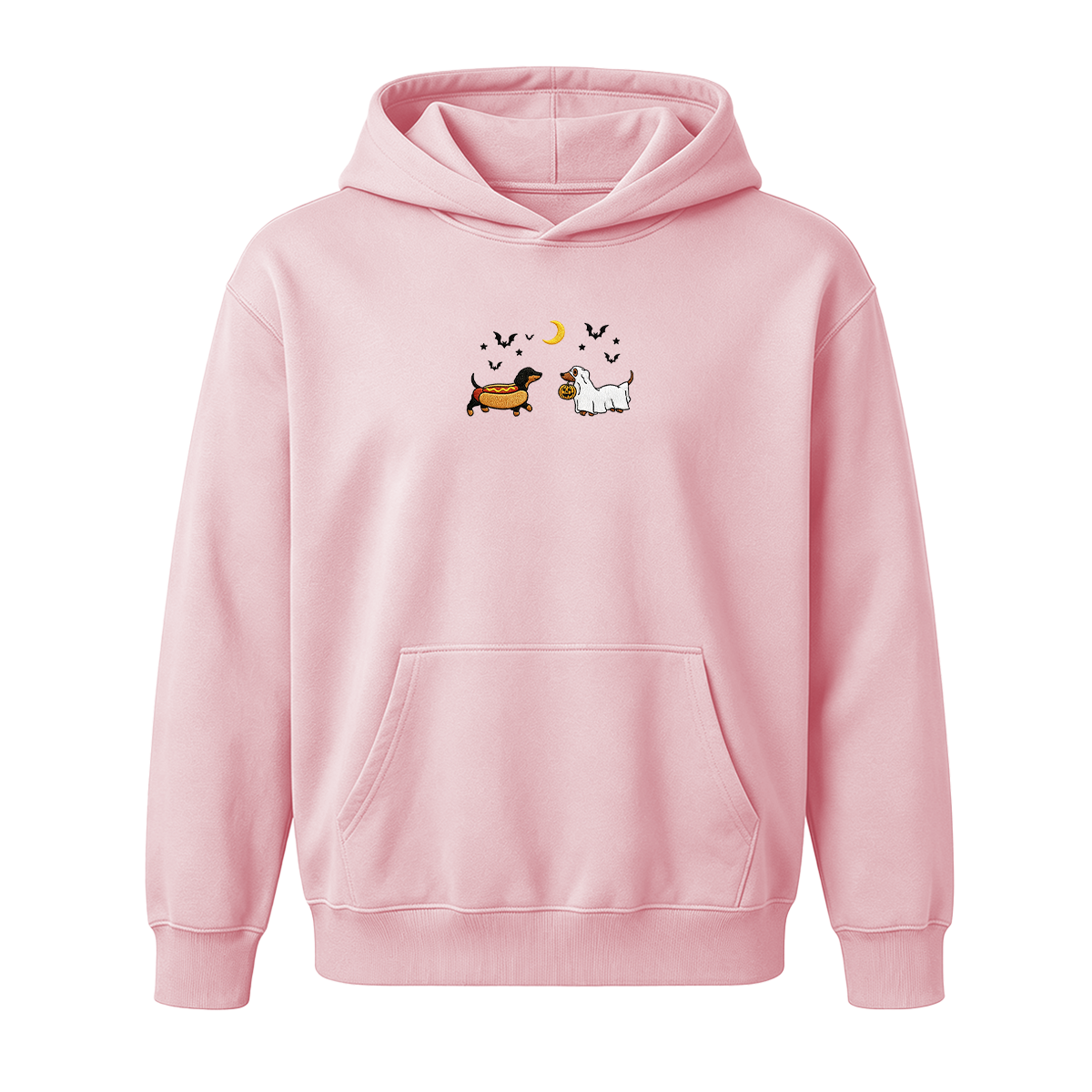 Embroidered Halloween Black and Brown & Brown Dachshunds Spooky Season  Hoodie