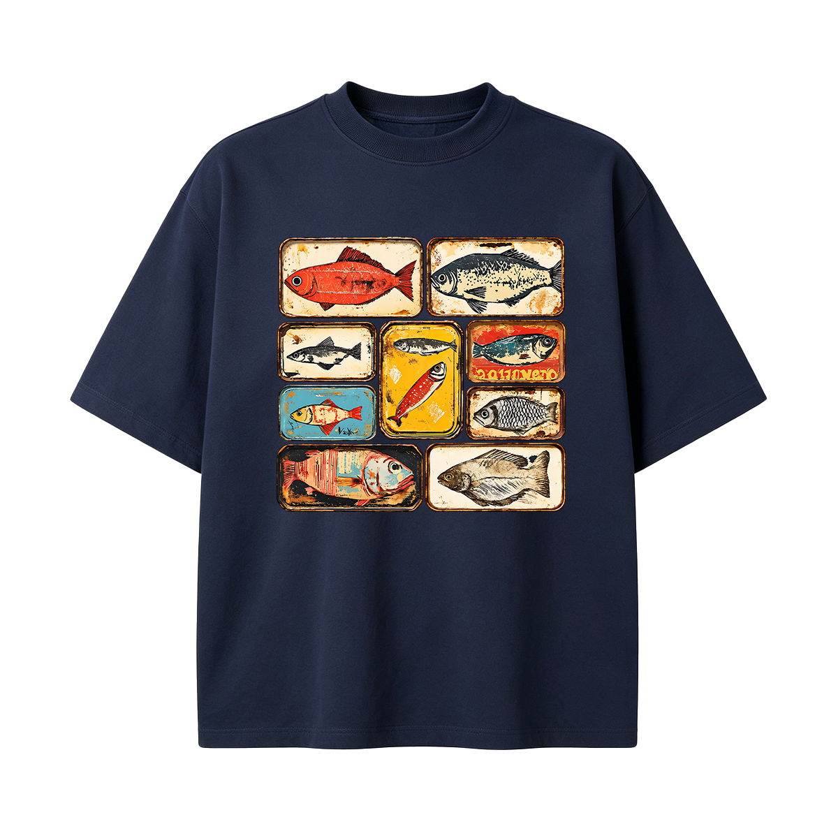 Vintage Tinned Fish Oversized T-shirt