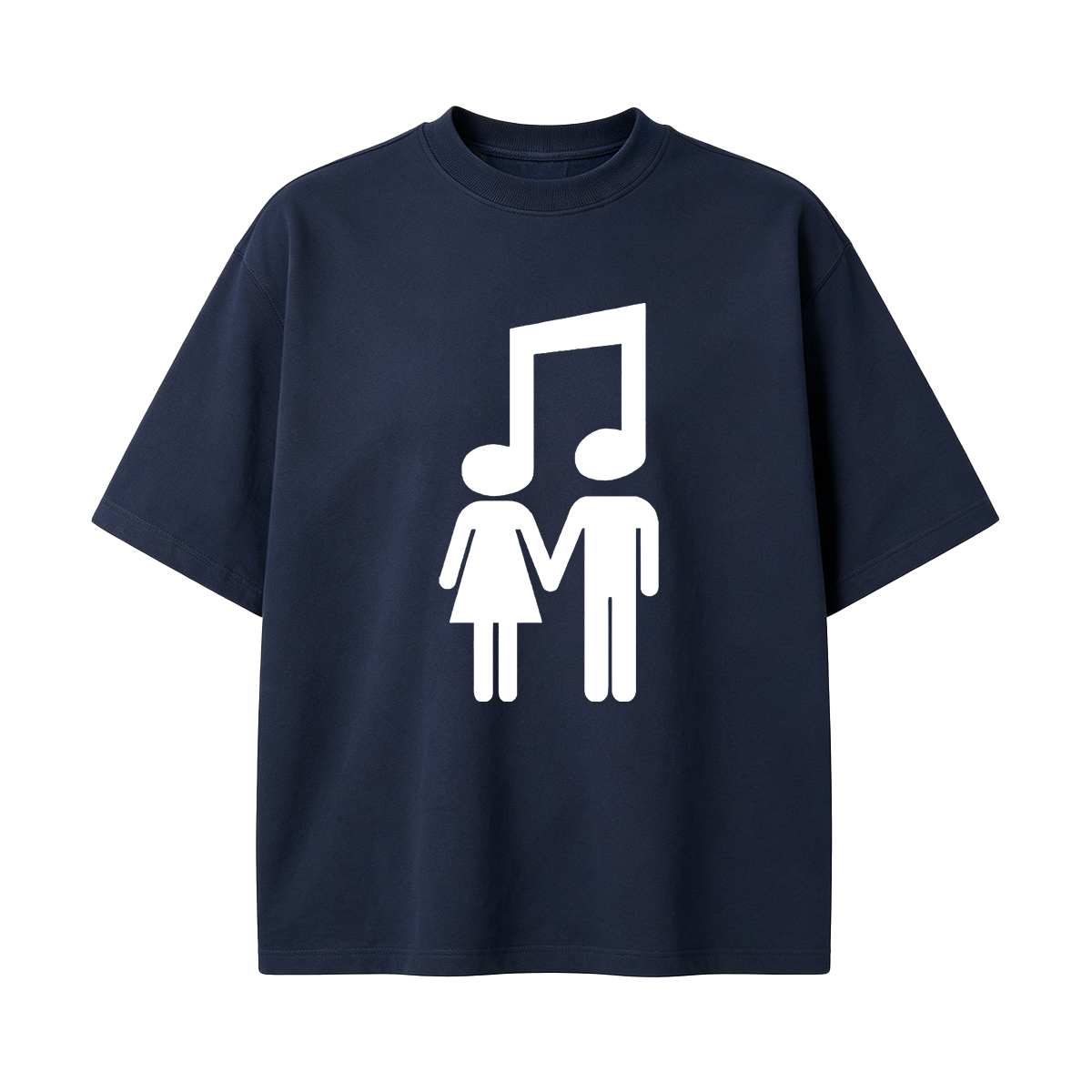 Music Note Couple Oversized T-shirt