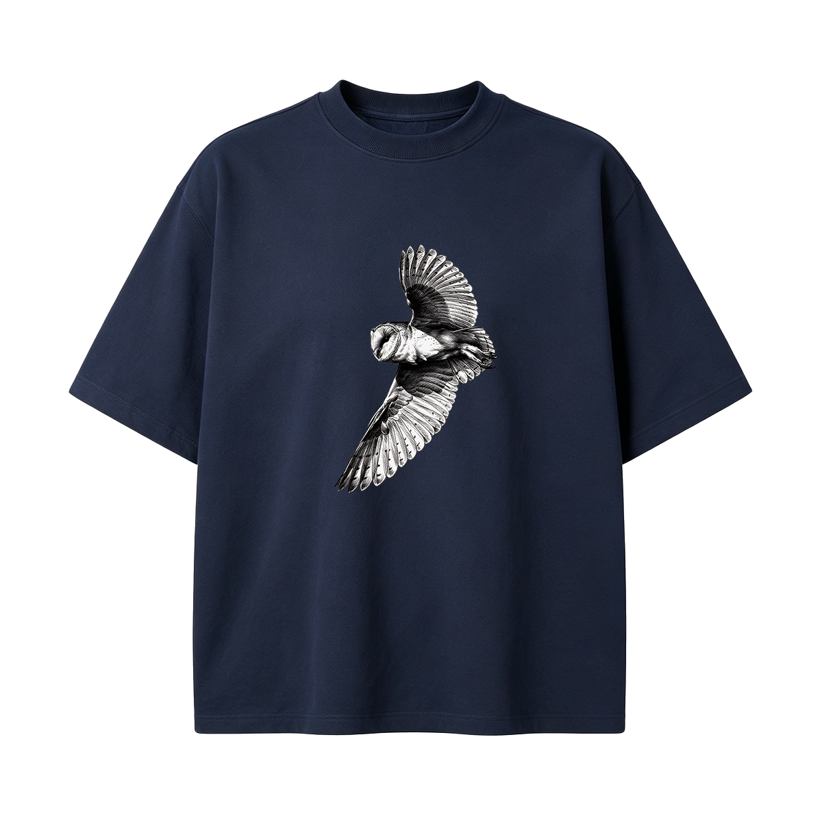 Barn Owl Pencil Sketch Oversized T-shirt