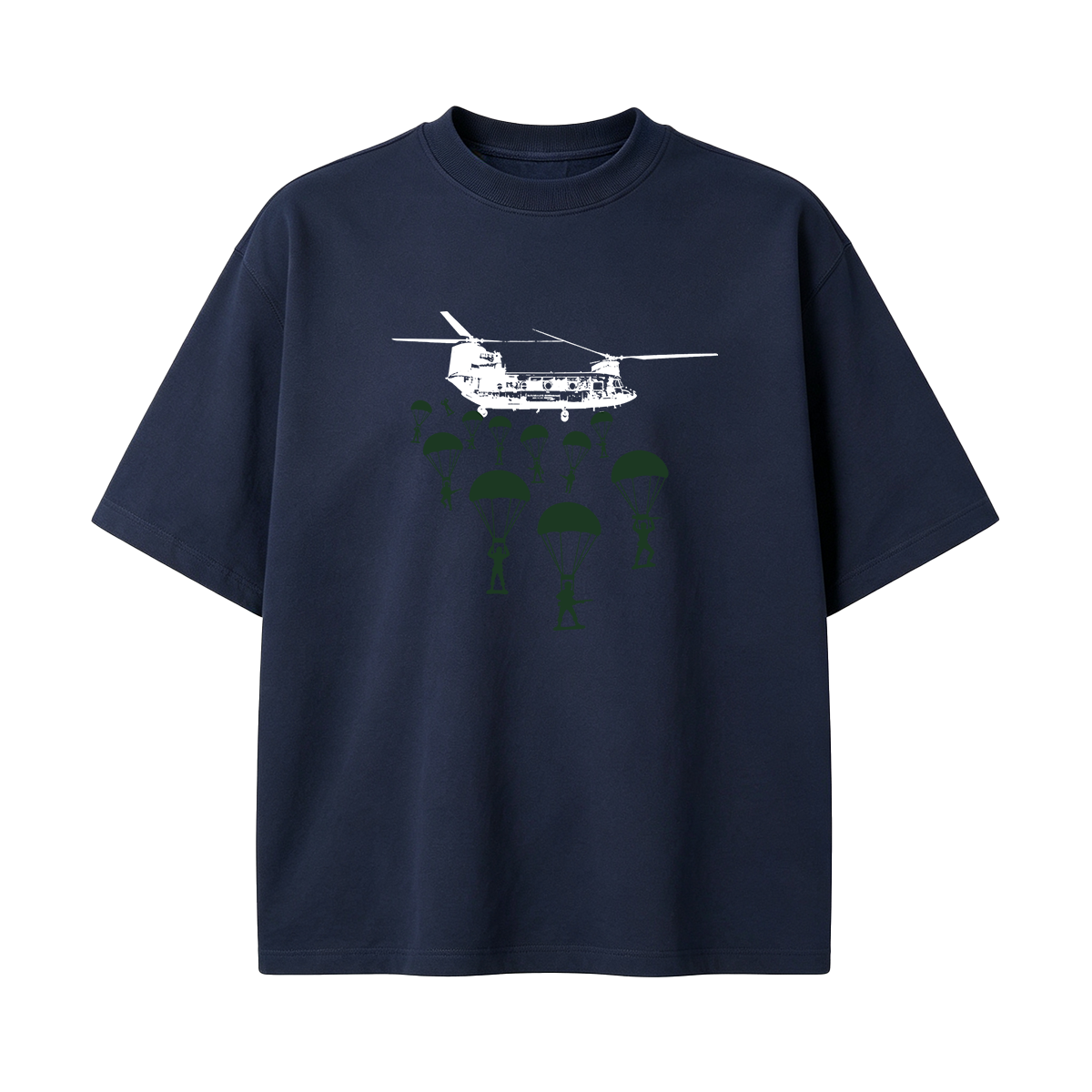 Paratroopers With Chinook Helicopter Oversized T-shirt