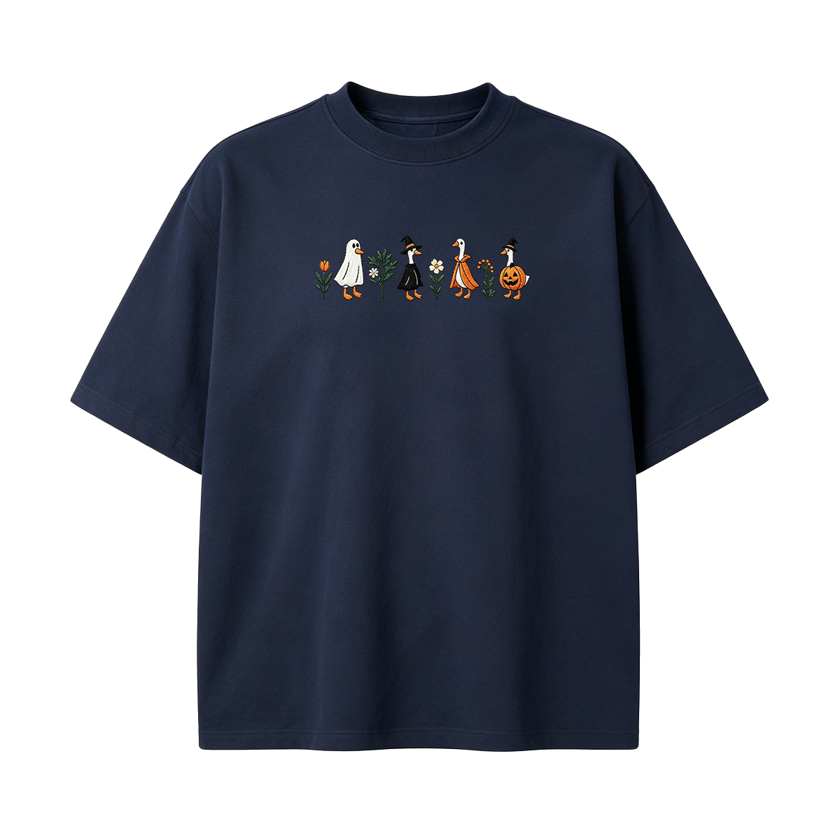 Embroidered Spooky Goose Halloween T-shirt