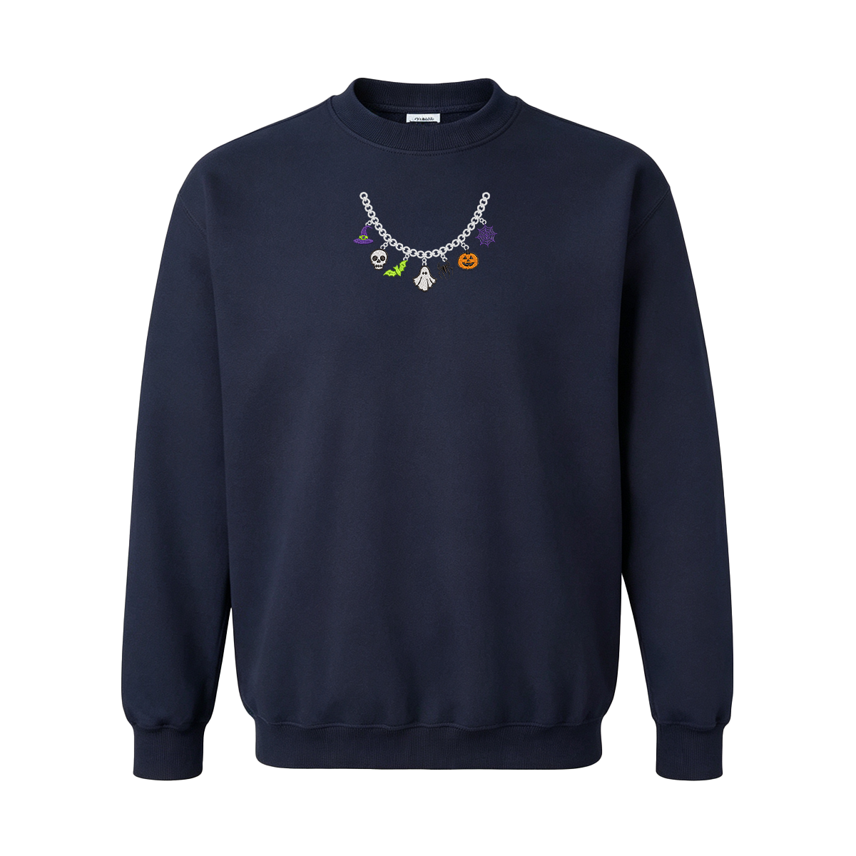 Spooky Season Necklace Charms Embroidered Halloween Sweatshirt