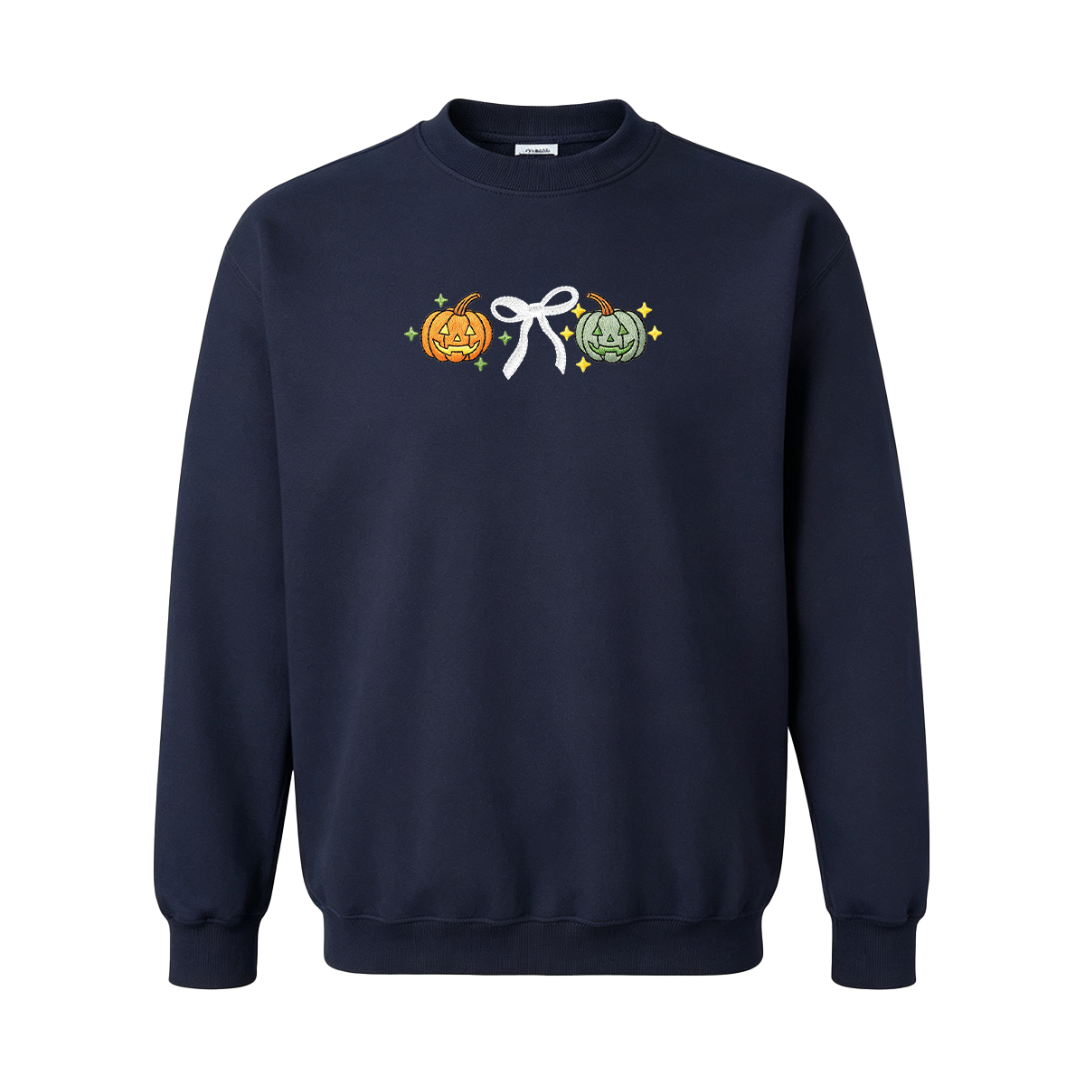 Embroidered Halloween Coquette Pumpkins Sweatshirt