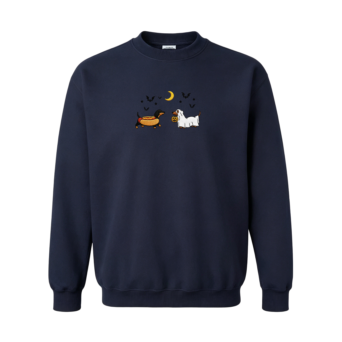 Embroidered Halloween Black and Brown & Brown Dachshunds Spooky Season Sweatshirt