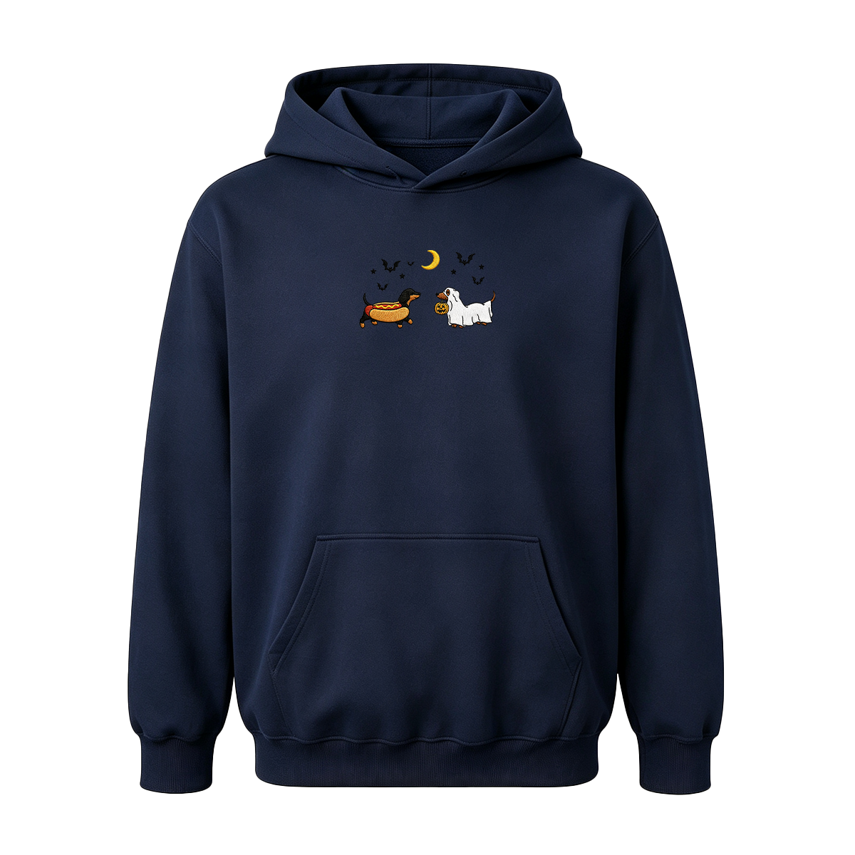 Embroidered Halloween Black and Brown & Brown Dachshunds Spooky Season  Hoodie