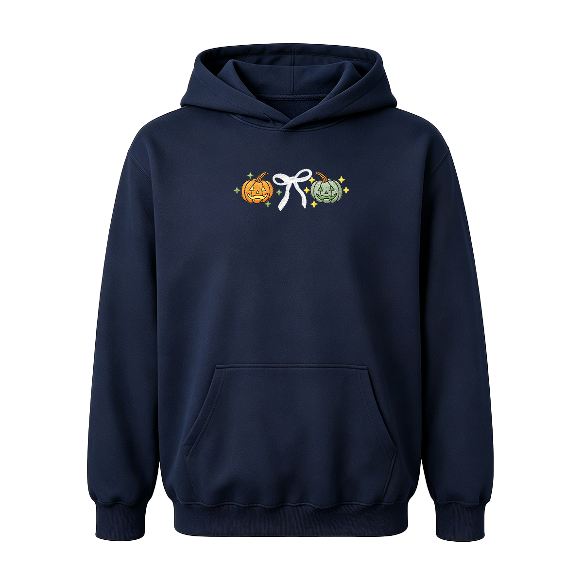 Embroidered Halloween Coquette Pumpkins Hoodie