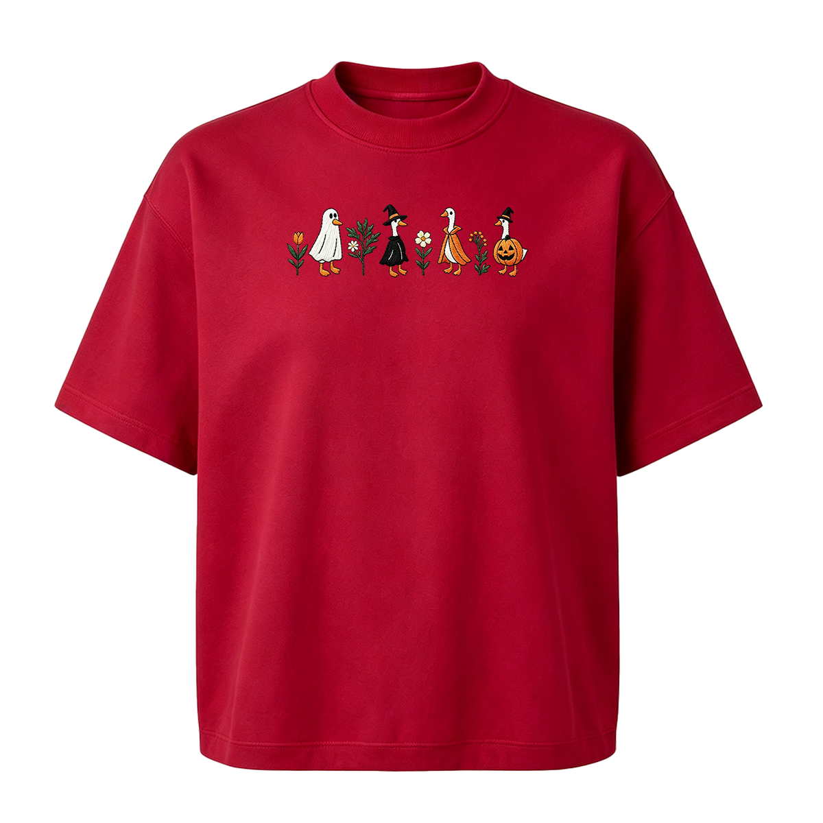 Embroidered Spooky Goose Halloween T-shirt