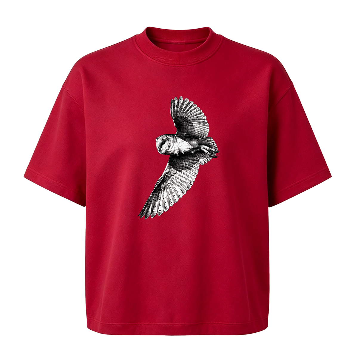 Barn Owl Pencil Sketch Oversized T-shirt