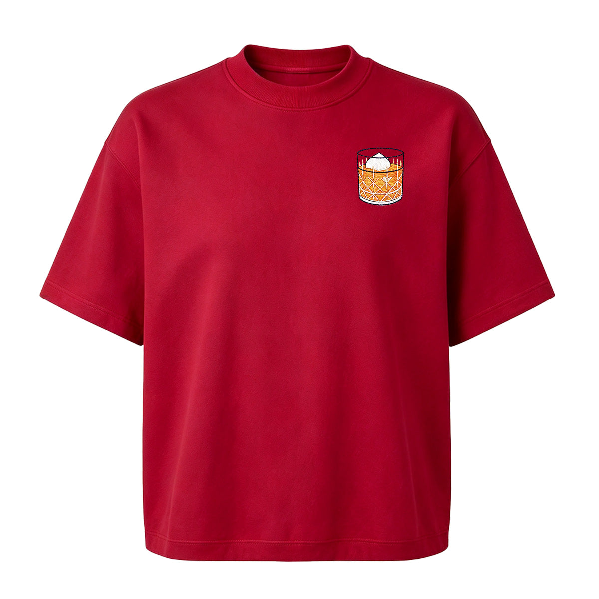 Embroidered Whiskey on the Rocks T-shirt