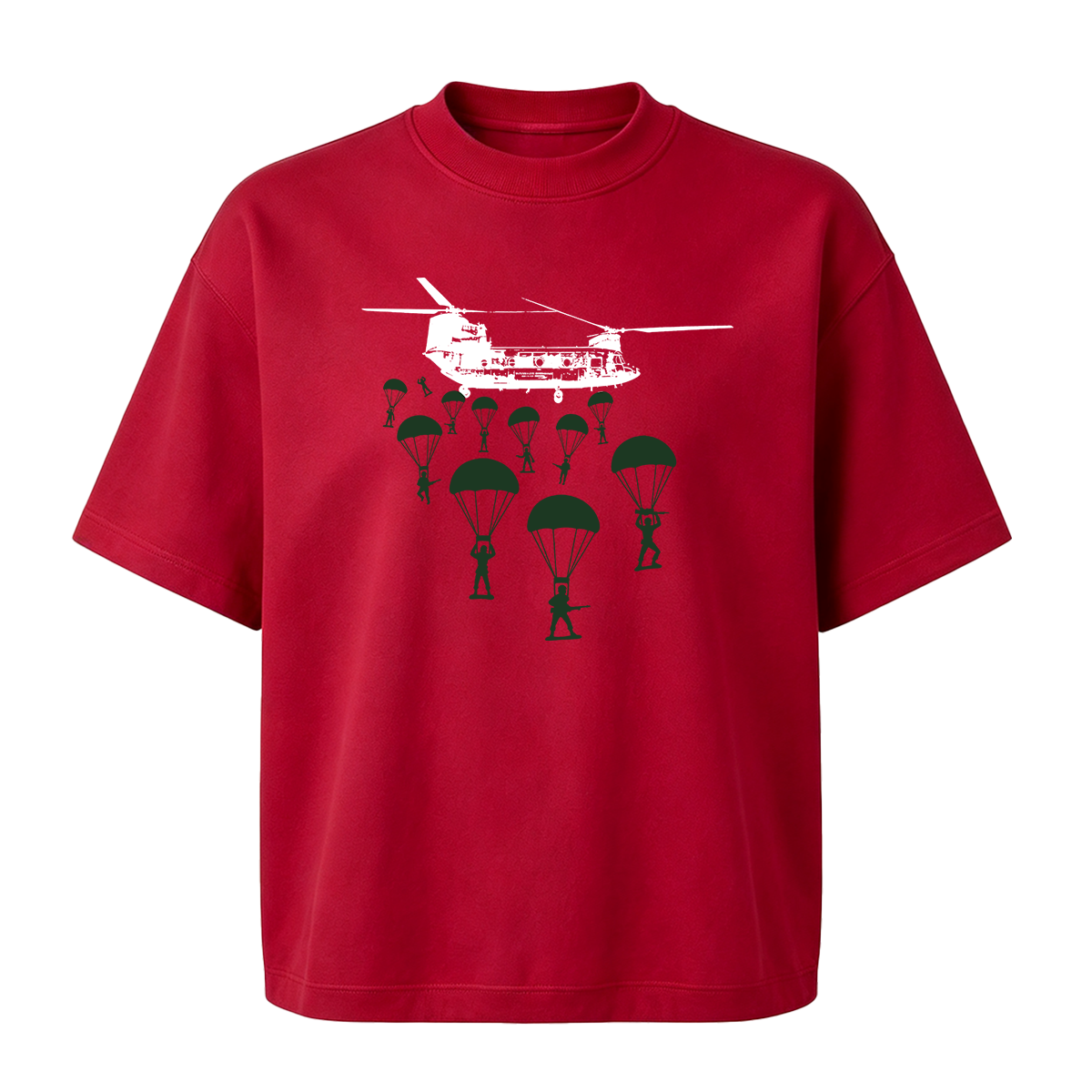 Paratroopers With Chinook Helicopter Oversized T-shirt