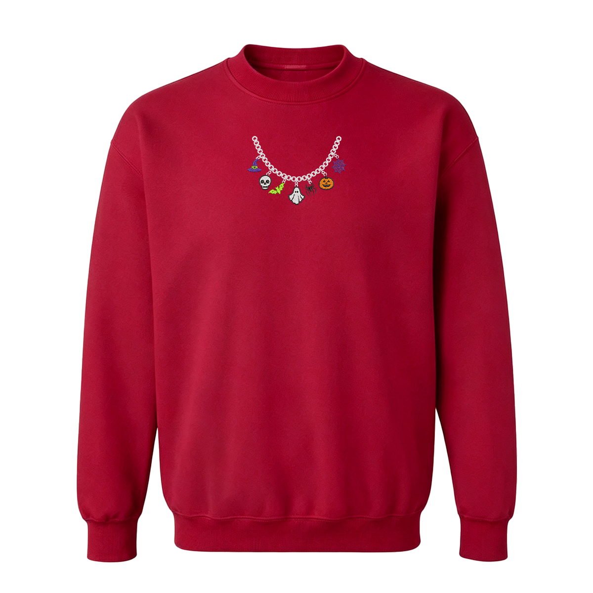 Spooky Season Necklace Charms Embroidered Halloween Sweatshirt