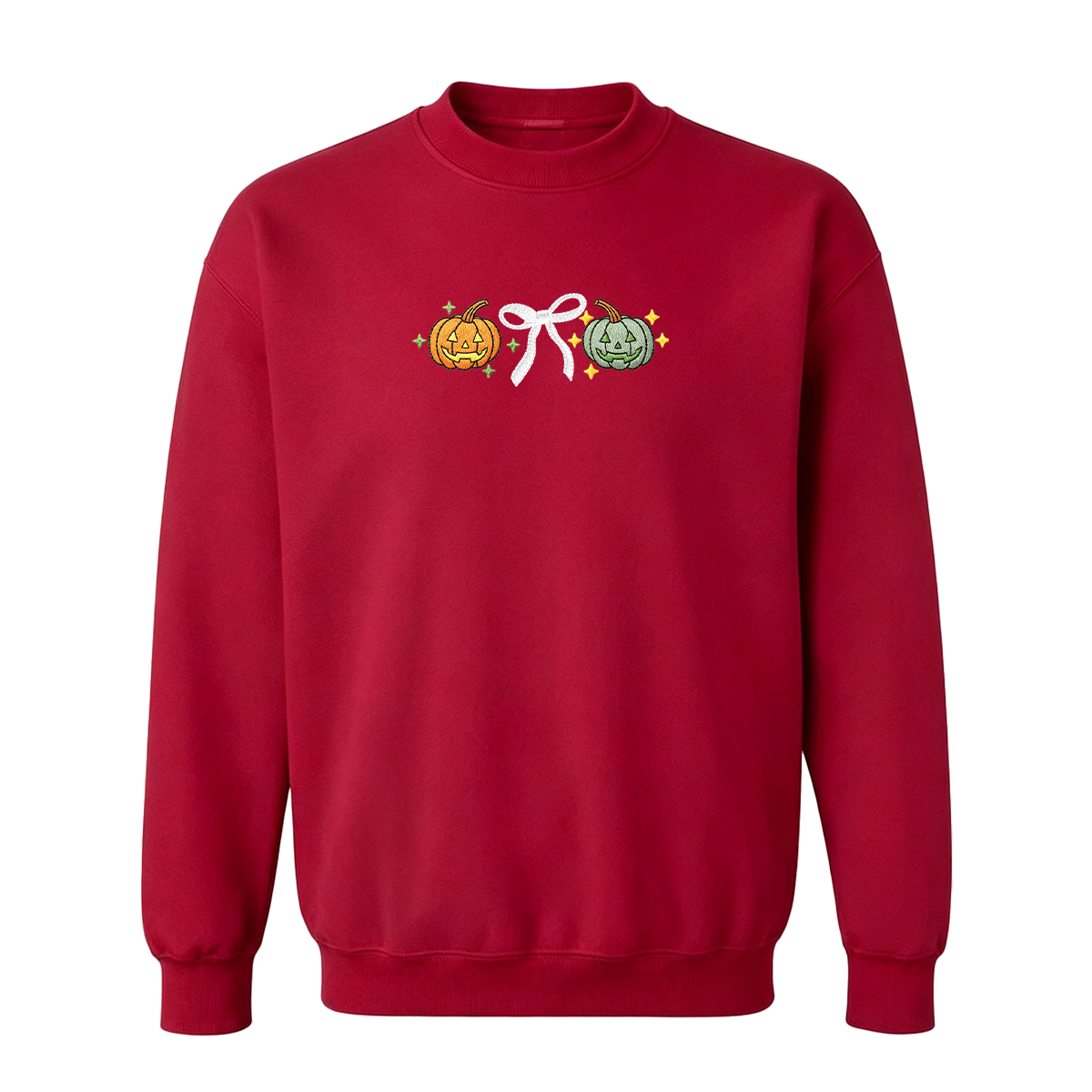 Embroidered Halloween Coquette Pumpkins Sweatshirt