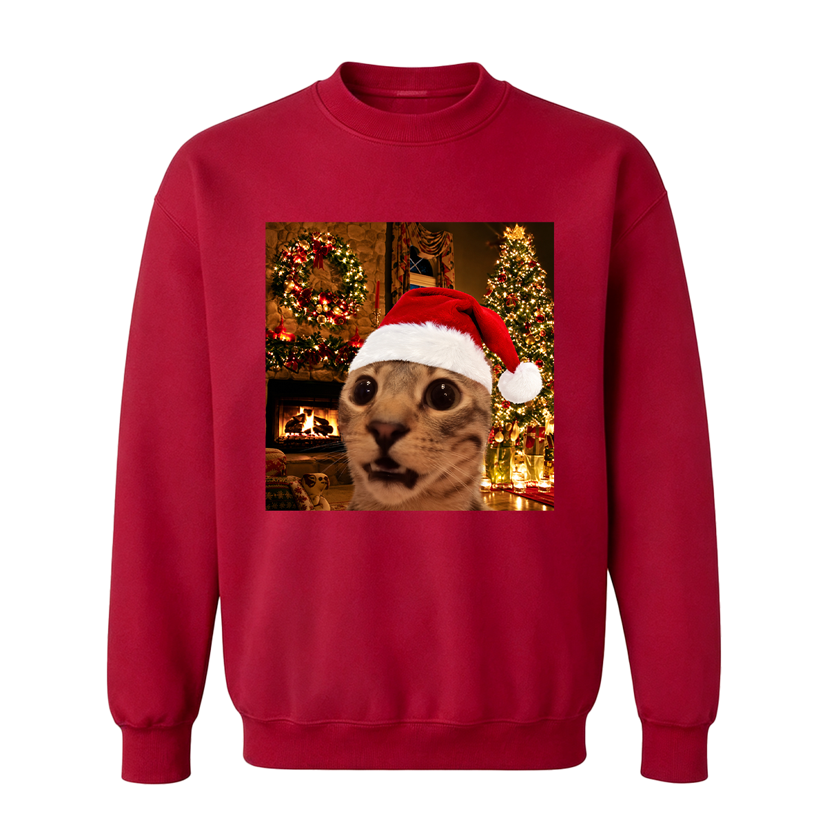 Funny Christmas Cat Oversized T-shirt