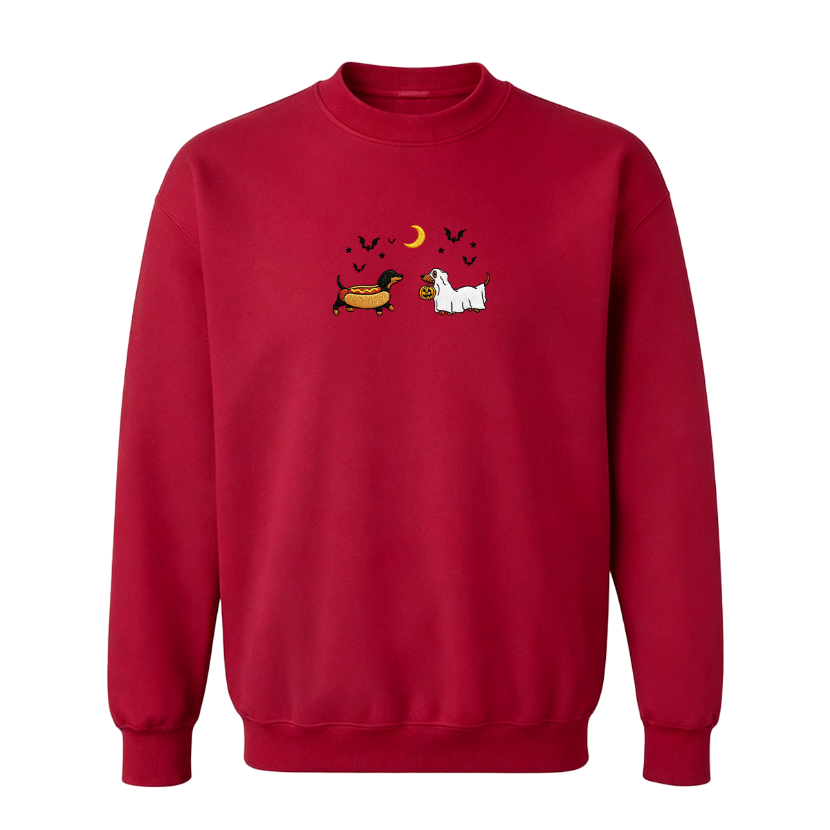 Embroidered Halloween Black and Brown & Brown Dachshunds Spooky Season Sweatshirt