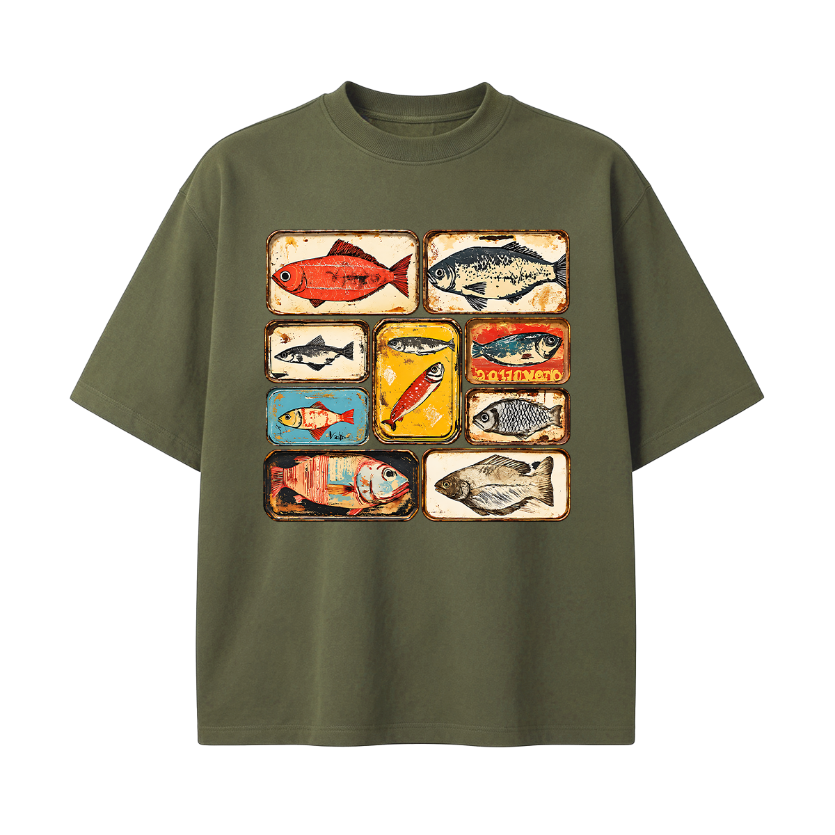 Vintage Tinned Fish Oversized T-shirt