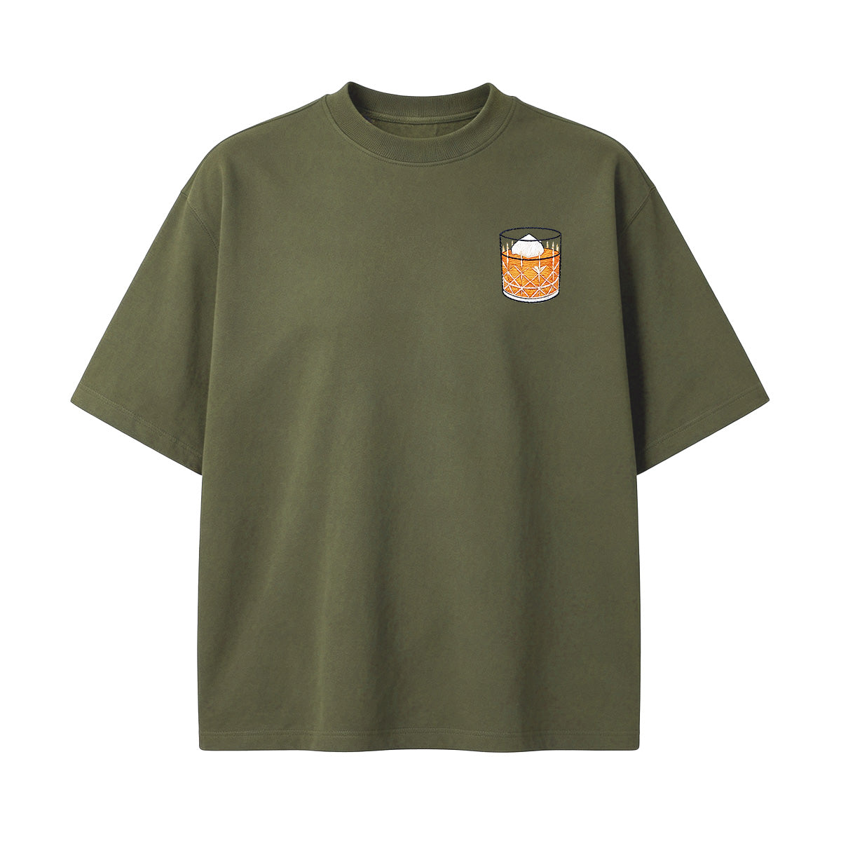 Embroidered Whiskey on the Rocks T-shirt