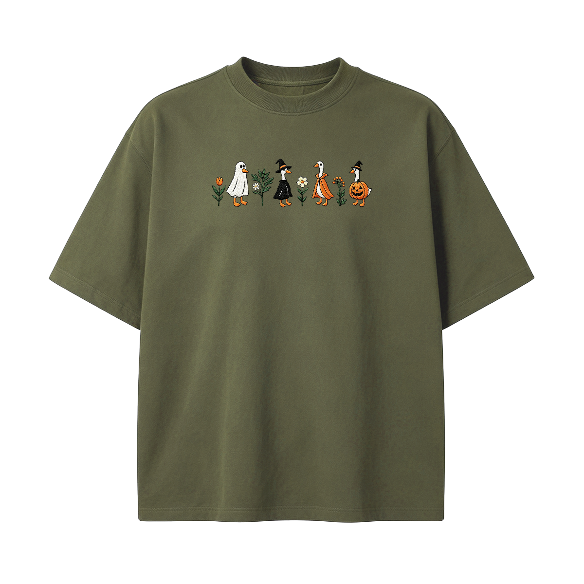 Embroidered Spooky Goose Halloween T-shirt
