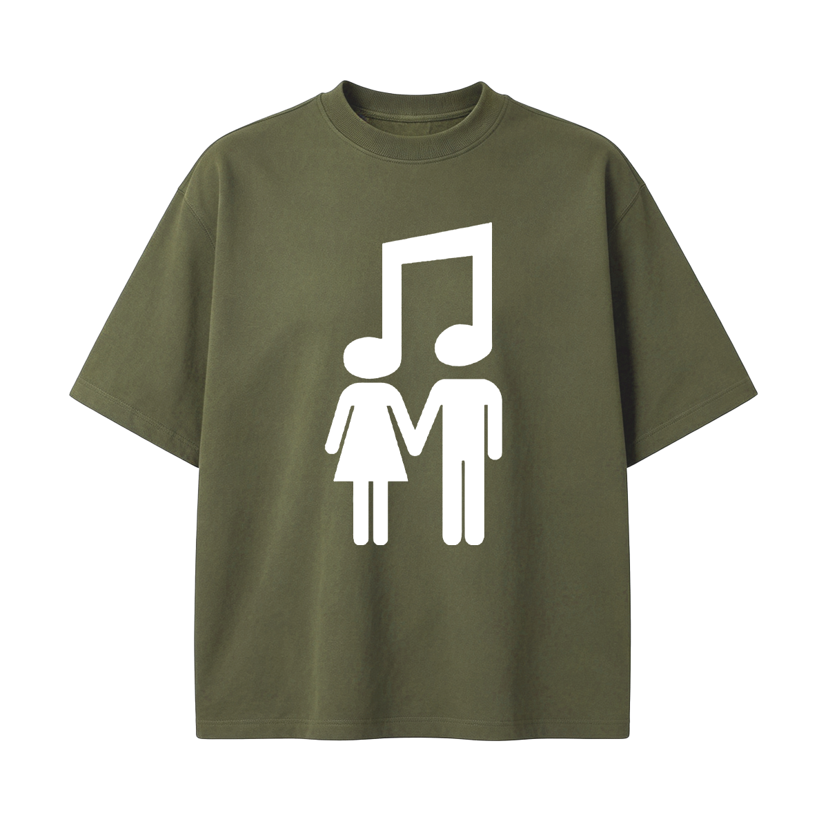 Music Note Couple Oversized T-shirt
