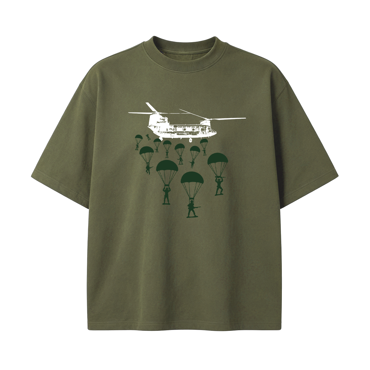 Paratroopers With Chinook Helicopter Oversized T-shirt