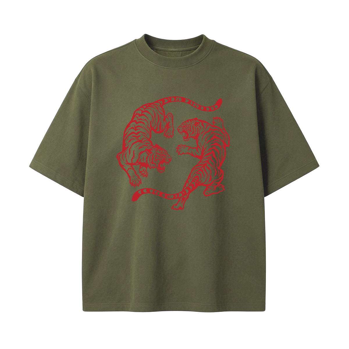 Vintage Tiger Yin Yang Oversized T-shirt