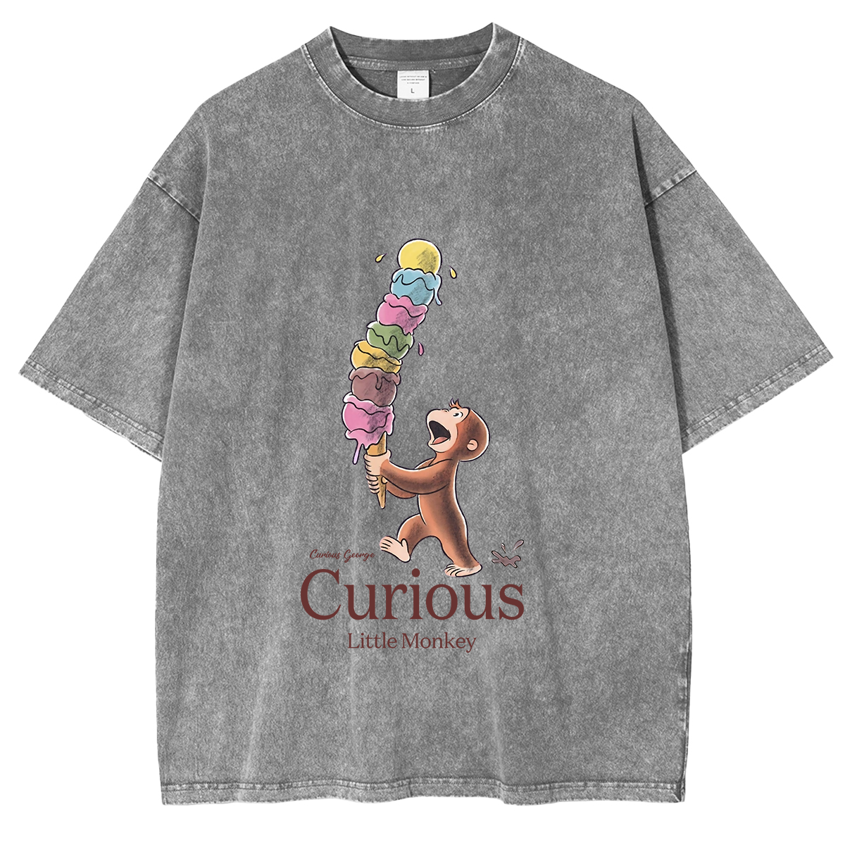 Curious George Has An Ice Cream Treat Oversized T-shirt