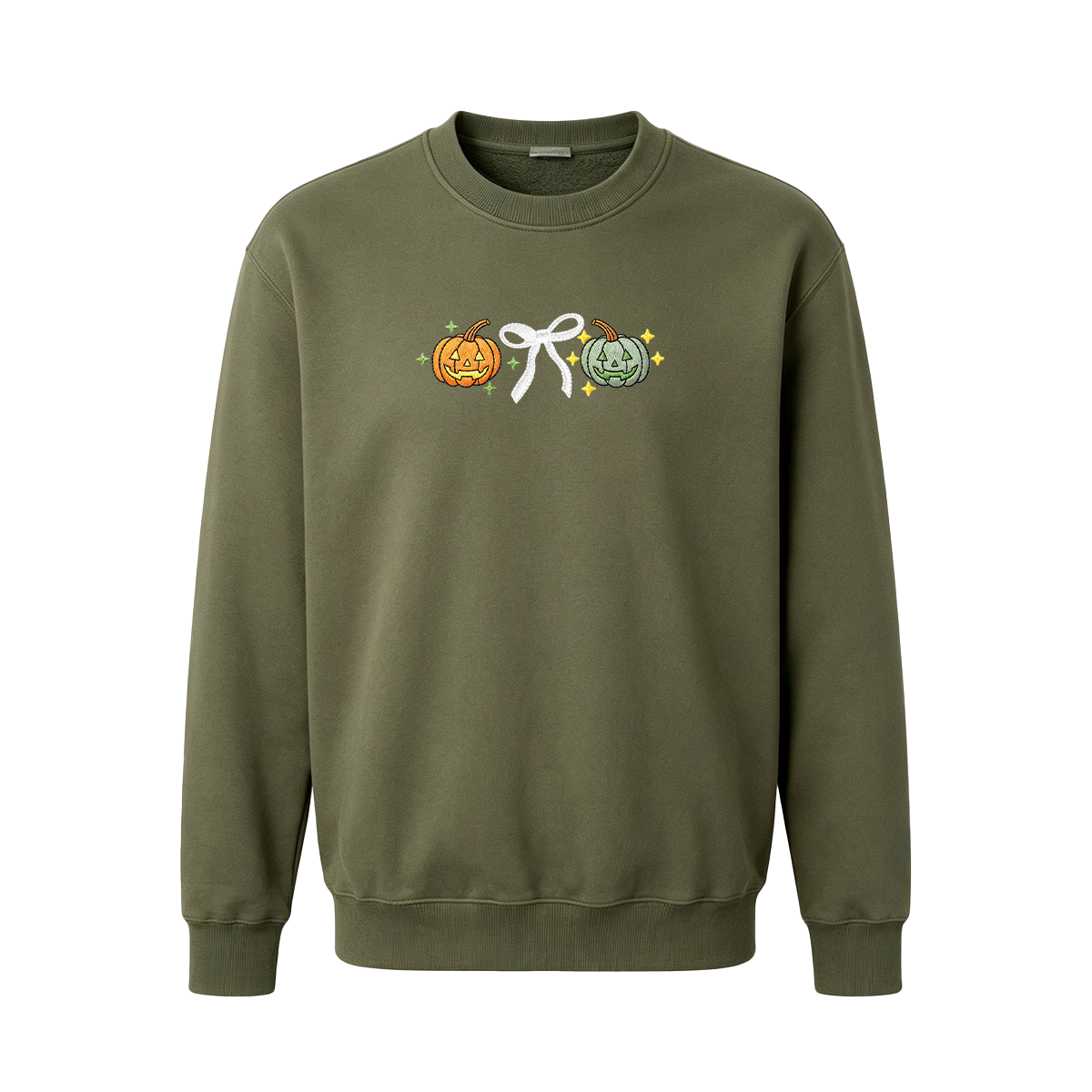 Embroidered Halloween Coquette Pumpkins Sweatshirt