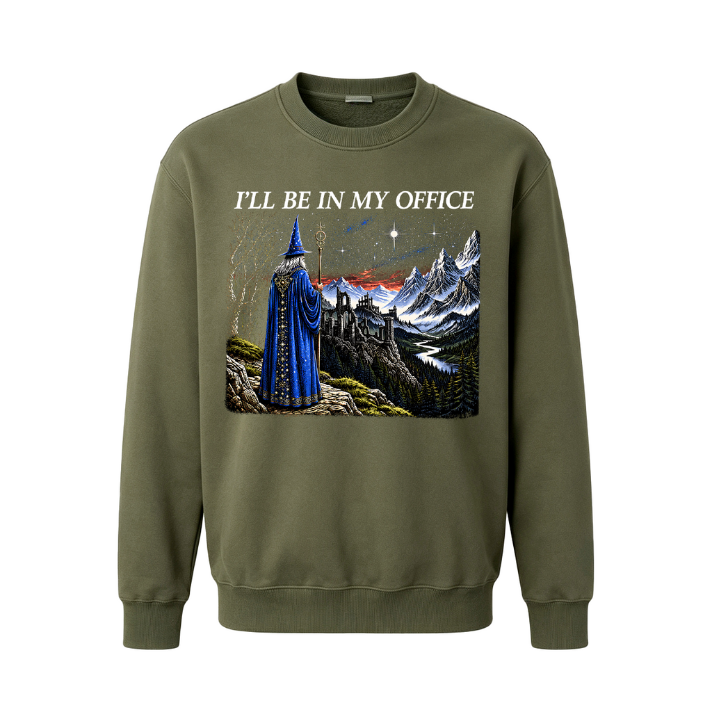 I'll Be In My Office Funny Wizard Fantasy Magic Oversized T-shirt