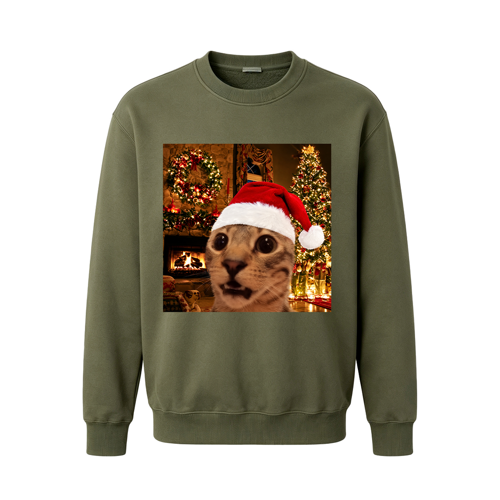Funny Christmas Cat Oversized T-shirt