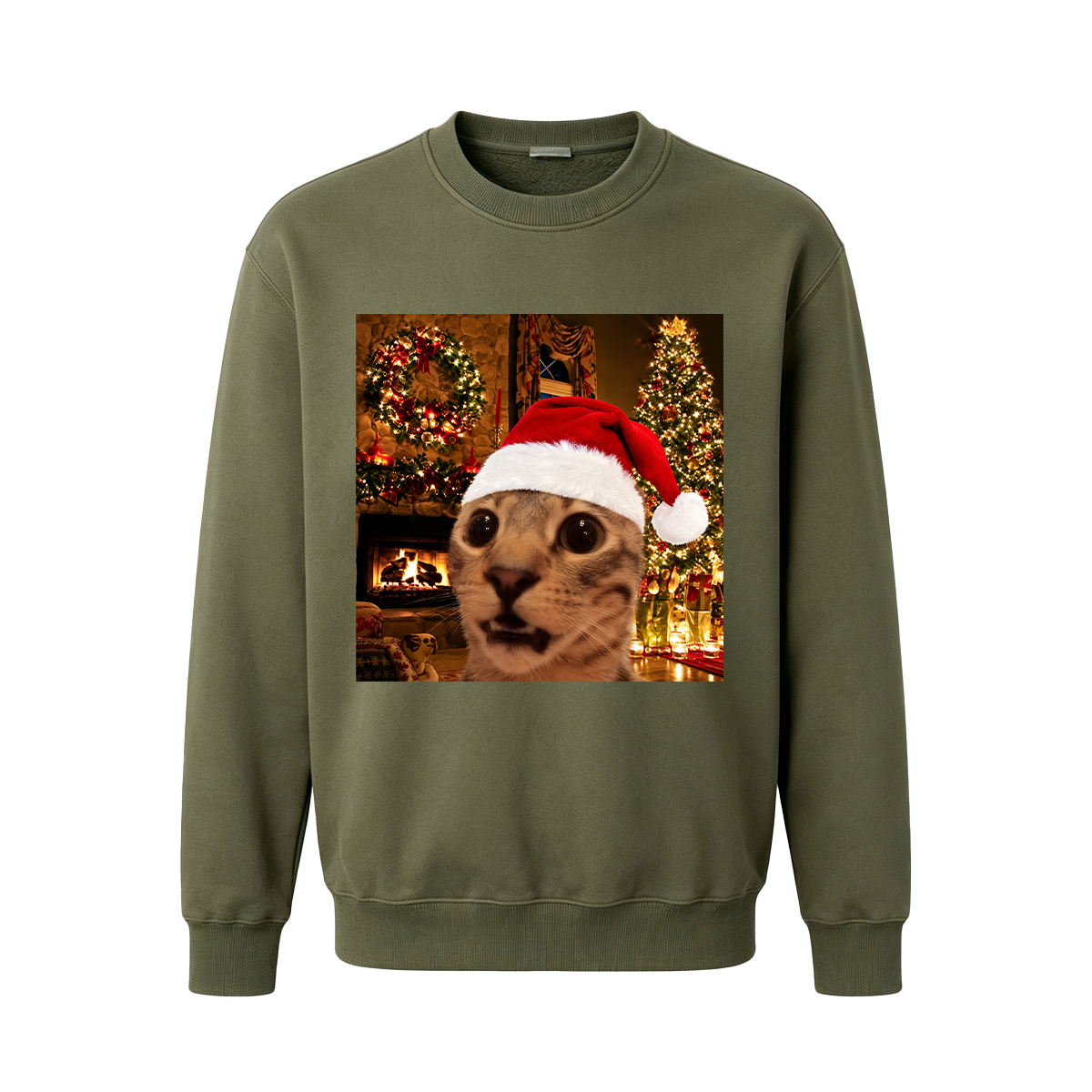 Funny Christmas Cat Oversized T-shirt