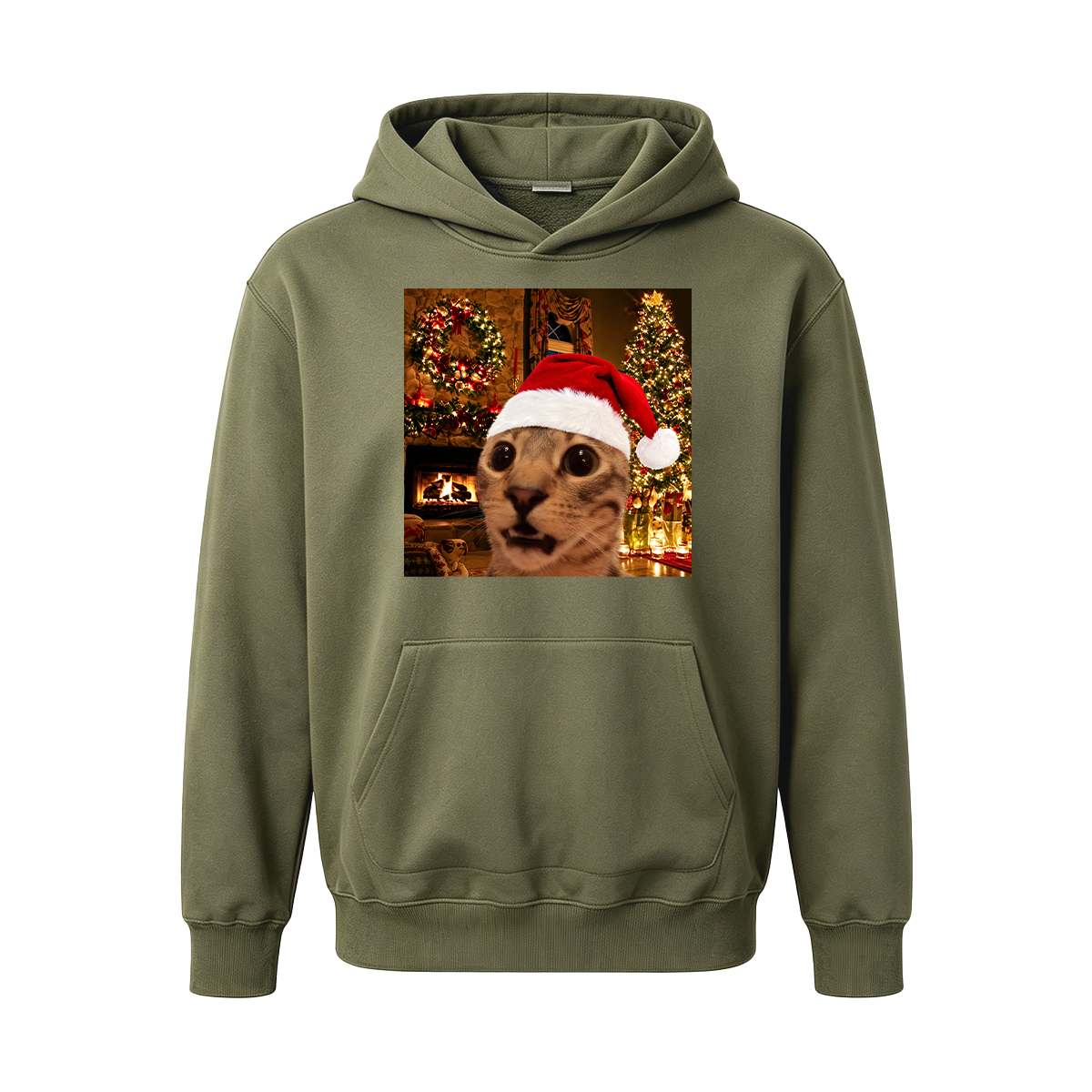 Funny Christmas Cat Oversized T-shirt