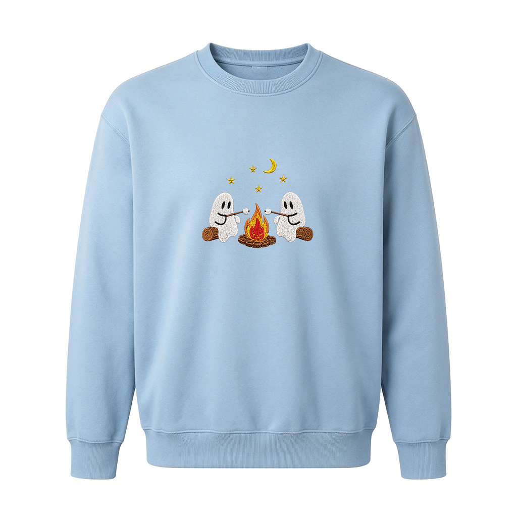 Camping Ghosts Embroidered Halloween Sweatshirt