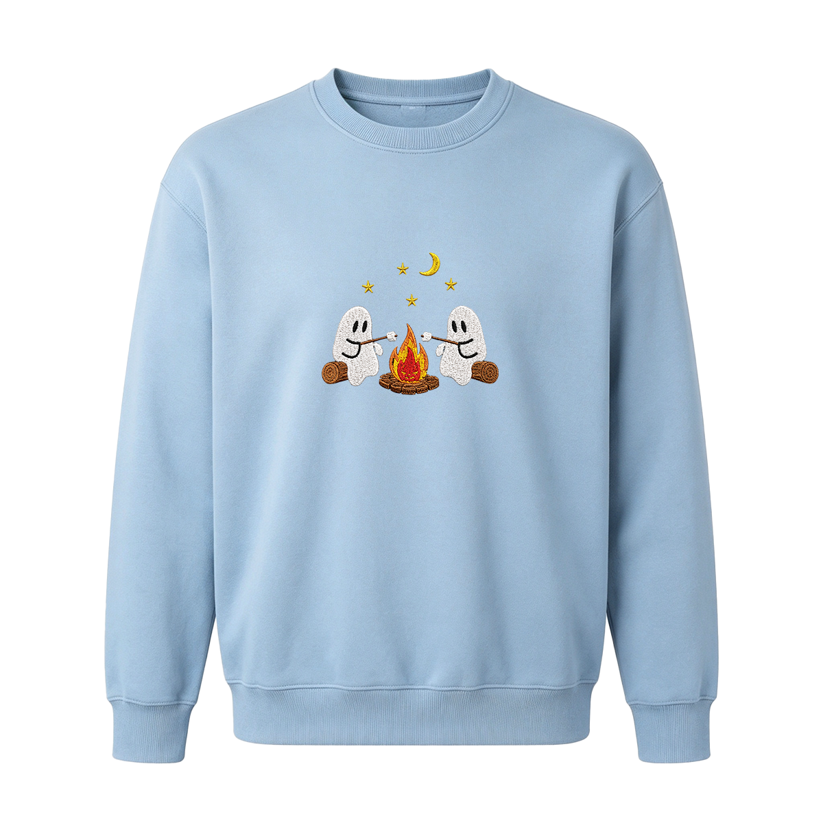 Camping Ghosts Embroidered Halloween Sweatshirt