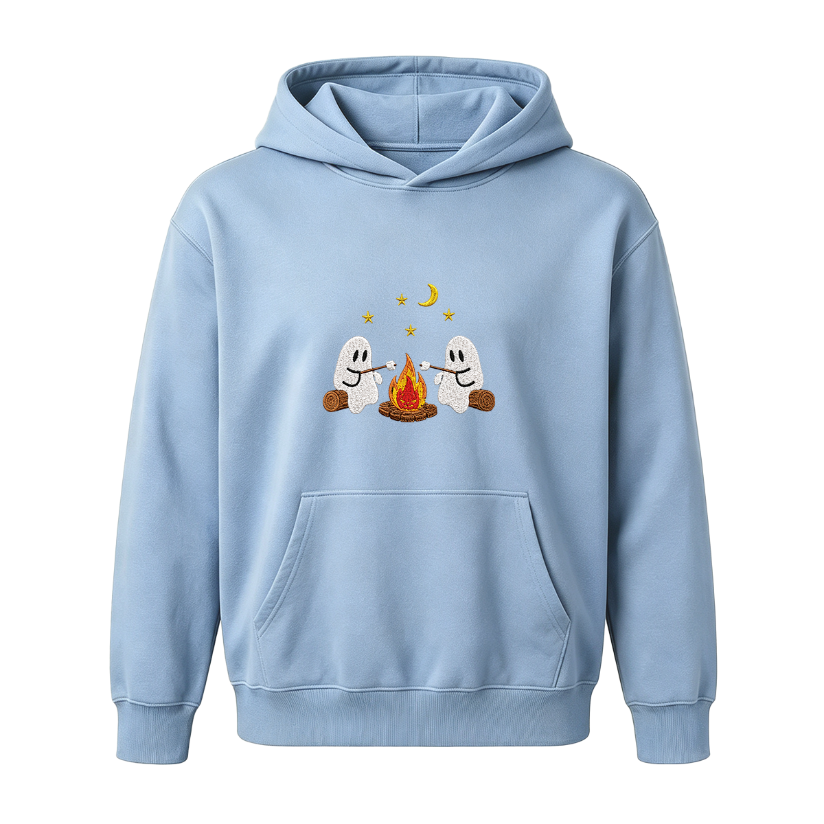 Camping Ghosts Embroidered Halloween Hoodie