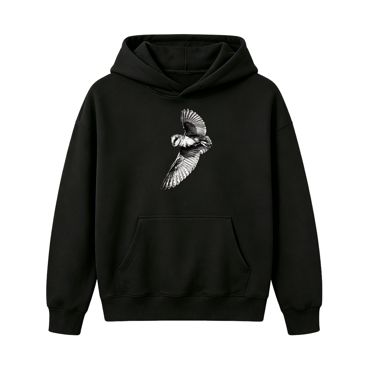 Barn Owl Pencil Sketch Oversized T-shirt