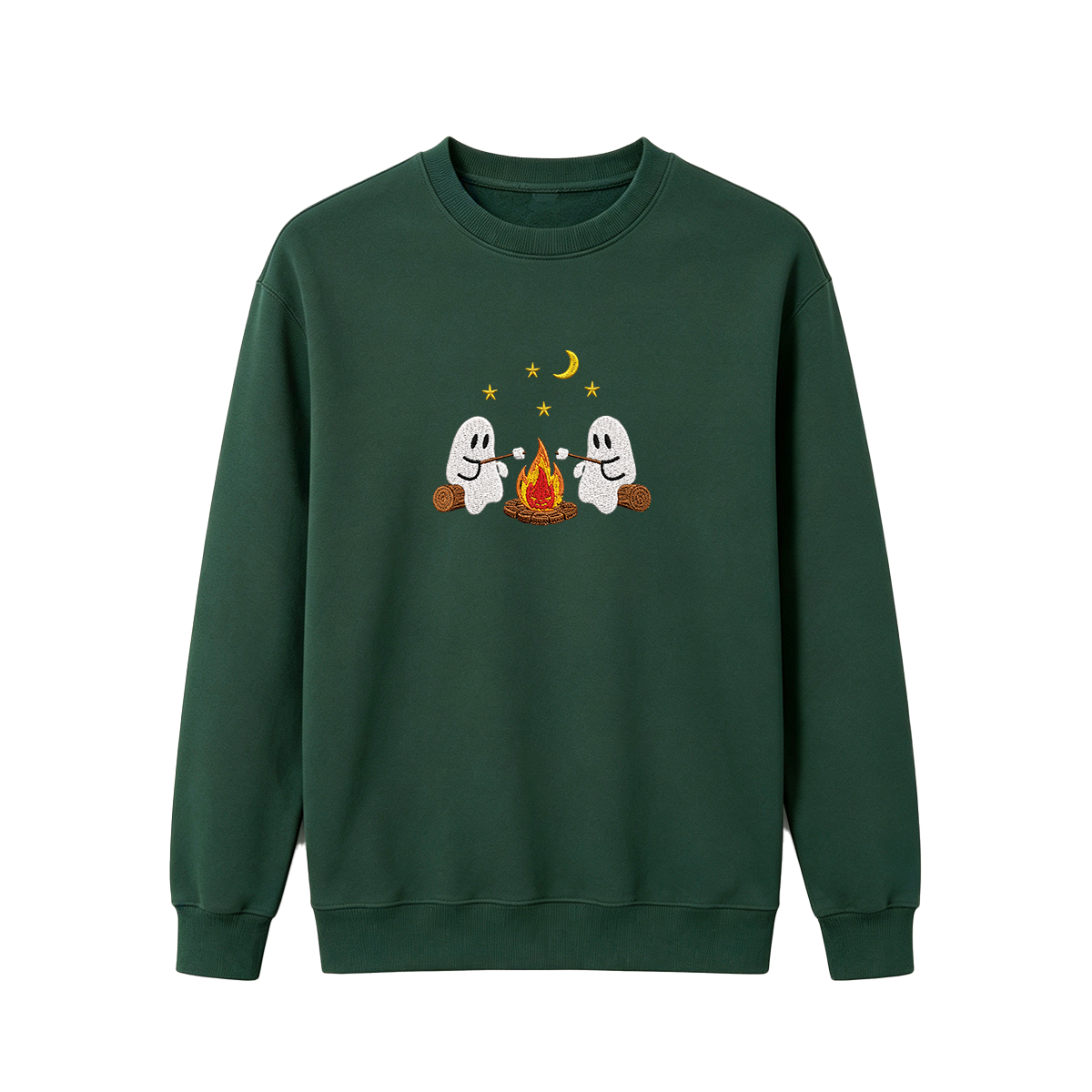 Camping Ghosts Embroidered Halloween Sweatshirt
