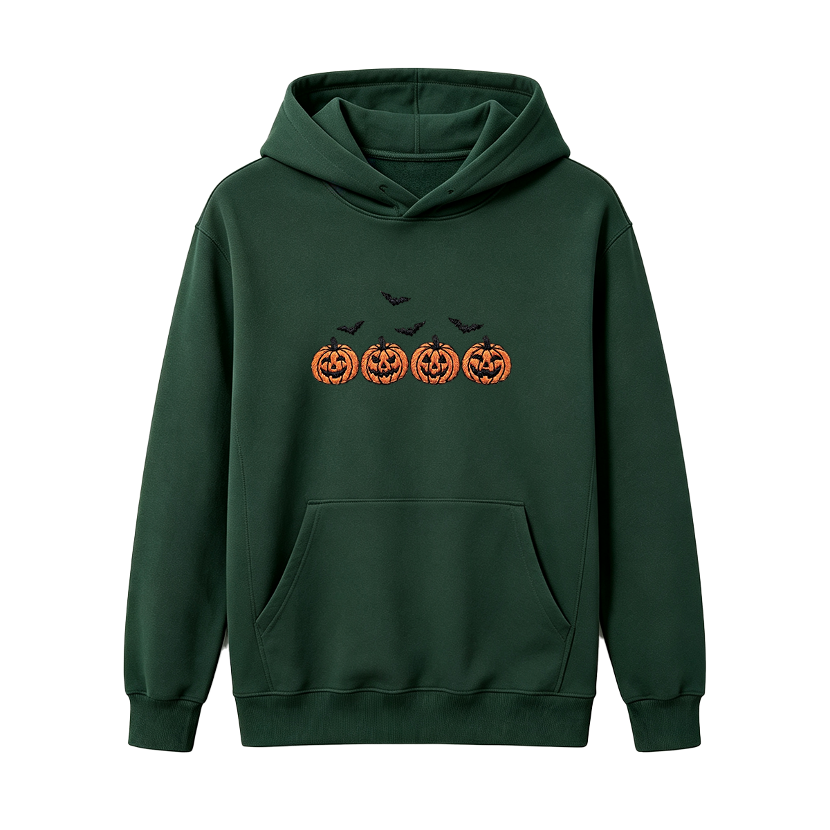 Pumpkins and bats embroidered spooky season Halloween Hoodie